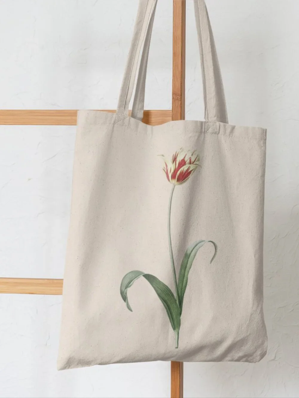Didier's Tulip Vintage Floral Print Graphic Canvas Tote Bag